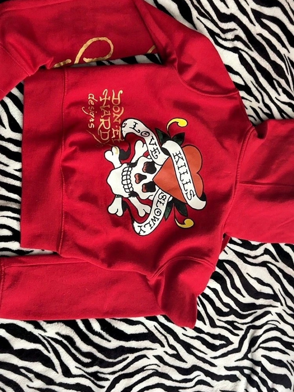 Ed hardy  Red Graphic Sweatshirt